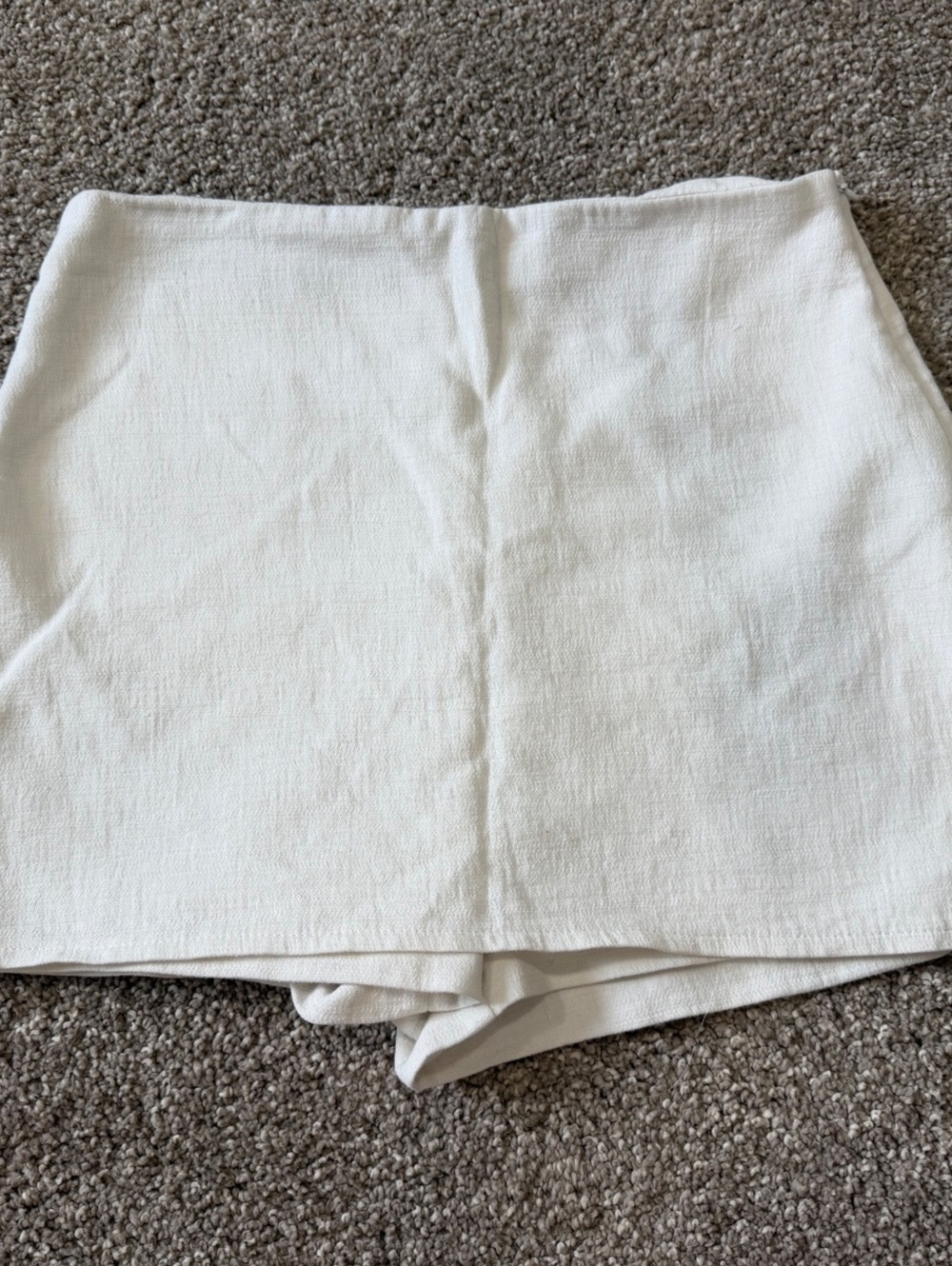 Zara White Linen Blend Skort Shorts Size M - Picture 2 of 4